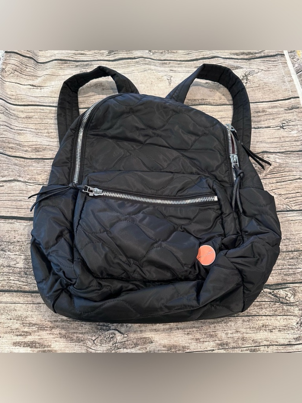 ShortyLOVE Tate Black Quilted Nylon Backpack - Lightweight Nylon 17”x11”x5”
